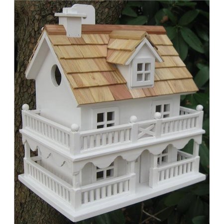 HOME BAZAAR Home Bazaar HB-6102PHWS Novelty Cottage Birdhouse- Classic Series -White HB-6102PHWS